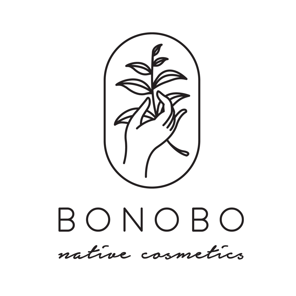 Logo marki BONOBO – estońska marka kosmetyków naturalnych, tworząca delikatne produkty na bazie dzikich roślin i masła shea, inspirowane siłą natury.