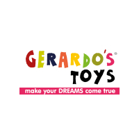 Logo marki Gerardo's Toys – kolorowe i bezpieczne zabawki edukacyjne dla dzieci, łączące zabawę z nauką i rozwojem motoryki.