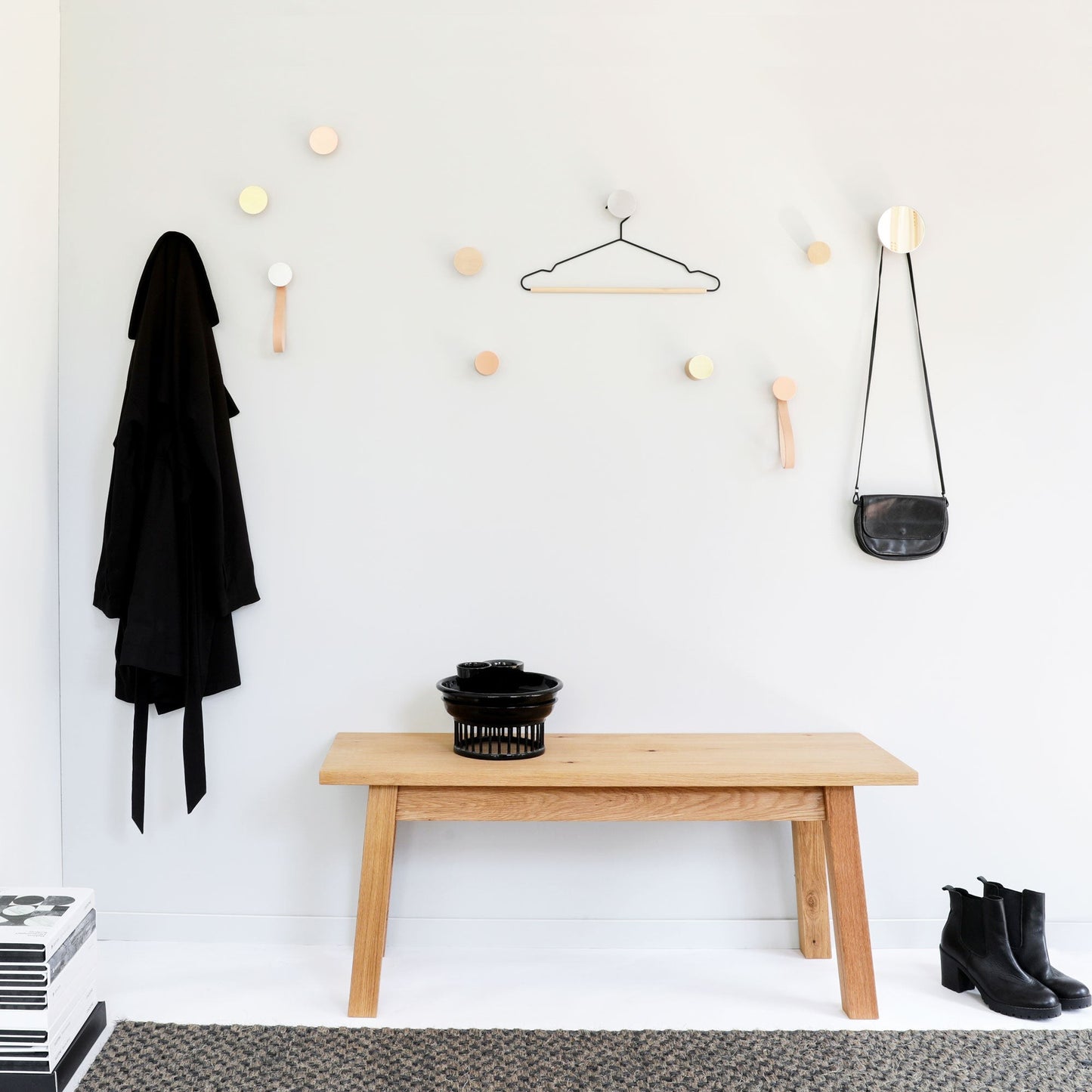 Beech Wood & Copper Wall Hook / Knob