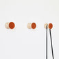 Beech Wood & Ceramic Wall Hook / Knob - Dark Terracotta Orange