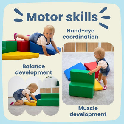 Soft Play 6 Foam Block Set - Pink & Green Explorer
