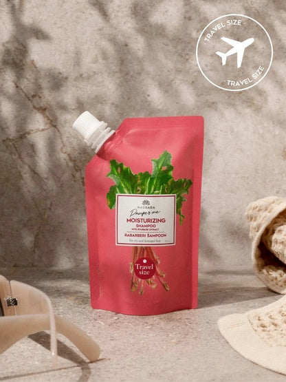 Rhubarb Shampoo with Aloe Vera Extract 100ml Travel Size – Magrada Organic Cosmetics 