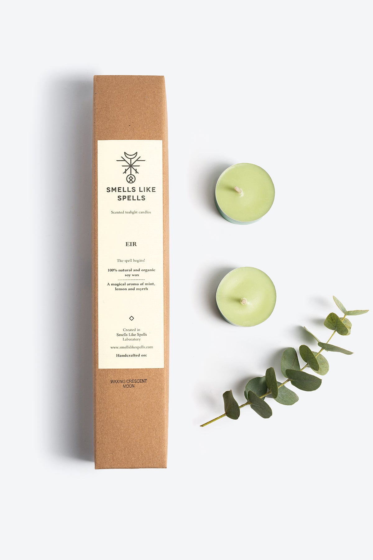 Eir Teelichter mit Minze, Limette und Myrrhe – Smells Like Spells 