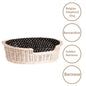 Whitewashed Wicker Dog Bed Poppy With Cushion, 100x75 cm