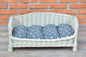 Whitewashed Wicker Pet Bed Alfie With Cushion, 84×62 cm