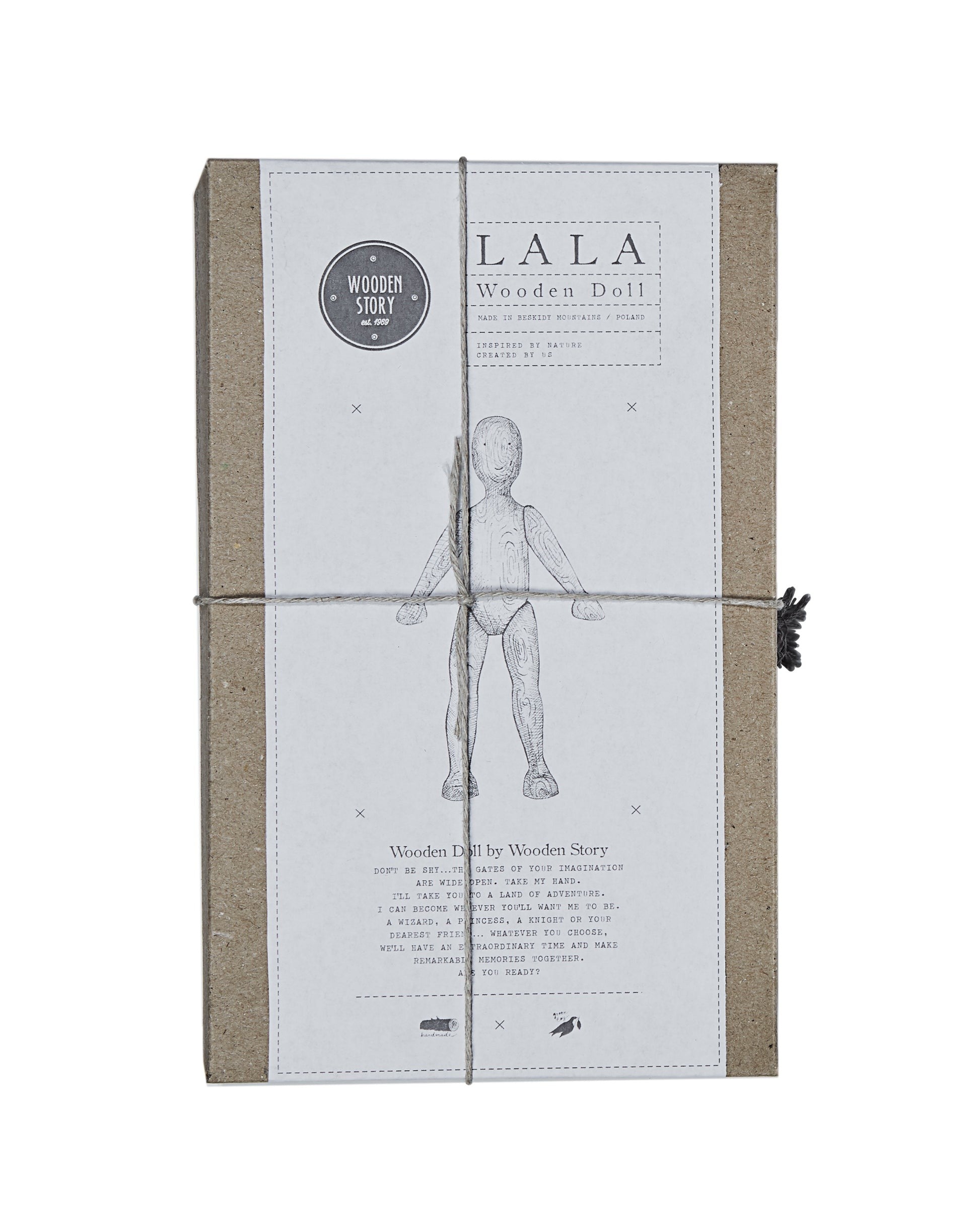 Wooden Beech Doll with Pants