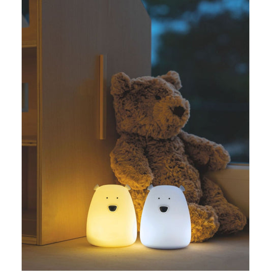 Set of 2 mini bear lamps – white and arctic blue – Rabbit &amp; Friends