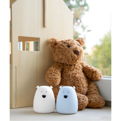 Set of 2 mini bear lamps – white and arctic blue – Rabbit &amp; Friends